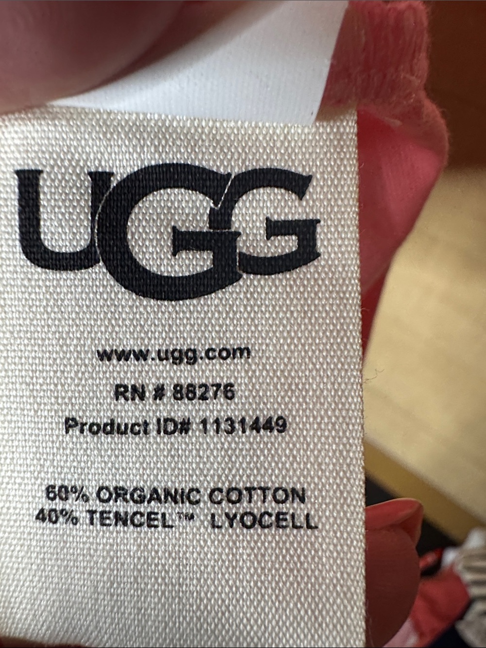 NWOT UGG Brinlee Pink Organic Cotton Tee XS Soft Crewneck T-Shirt - Picture 7 of 9